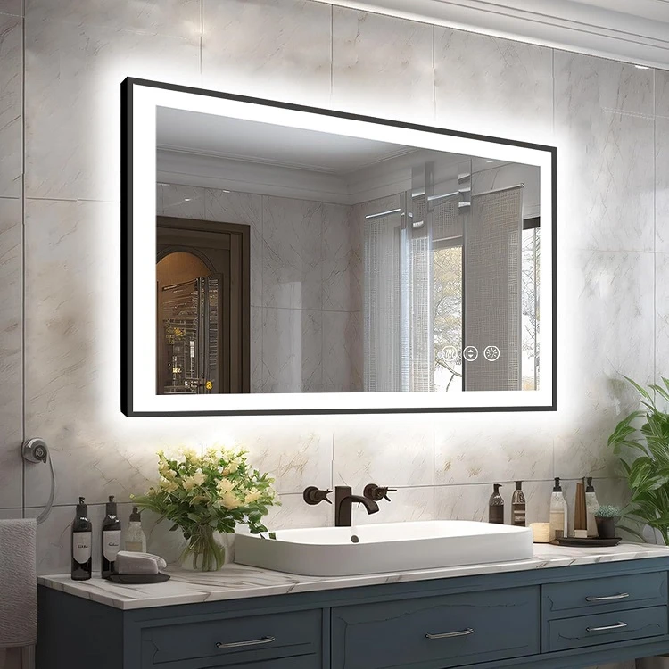 Rectangular Wall Mirror With Lights