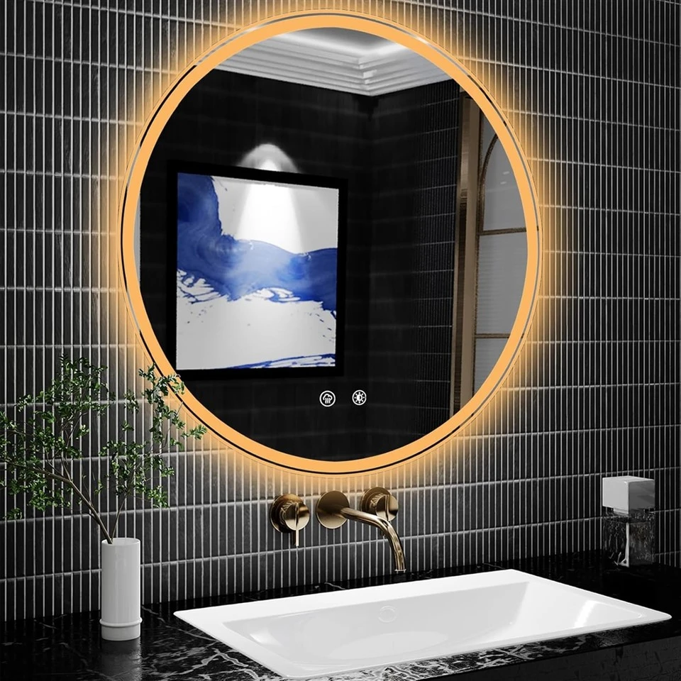 Round Lighted Bathroom Mirror